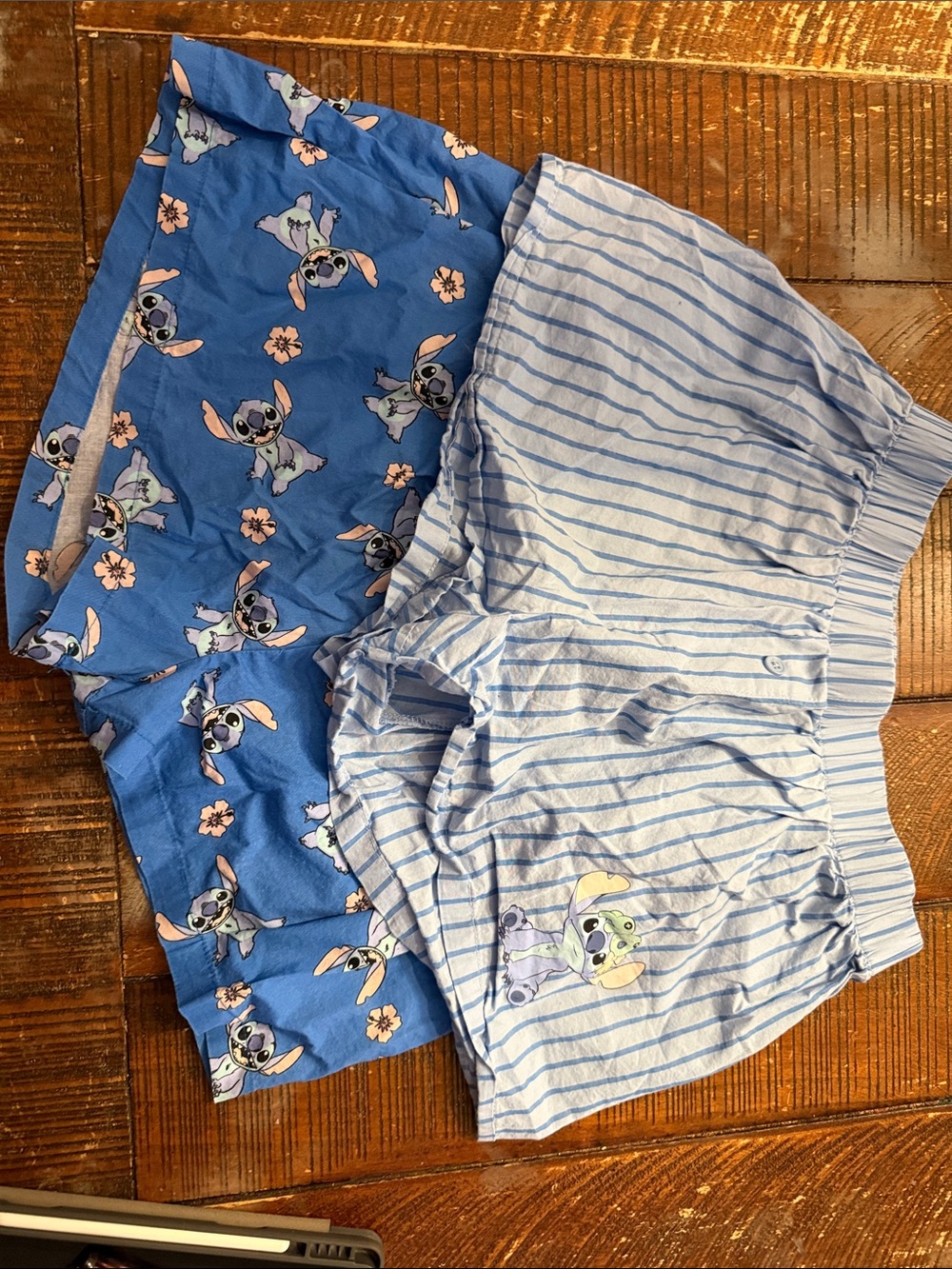 Disney Girls Blue Stitch Two-Pair Pajama Shorts Set